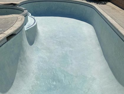 Empty pool cleaned before refill — drain & acid wash in Vero Beach, FL