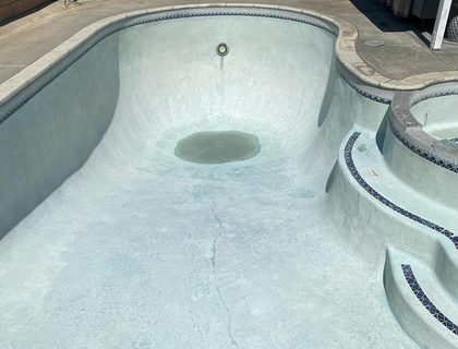 Empty pool cleaned before refill — drain & acid wash in Vero Beach, FL