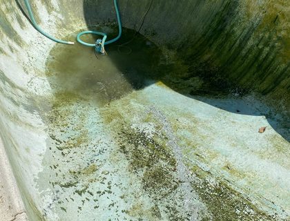 Empty pool cleaned before refill — drain & acid wash in Vero Beach, FL